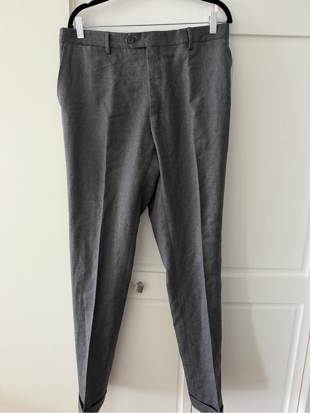 Andrea Ardenti Grey Pure Wool Dress Pants Made In Italy Angelico Super 120s 54